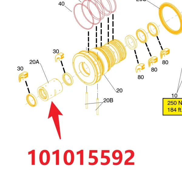 Ring 101015592 - Fitting Position Guide on HC95 Hydraulic Rock Drill/Drifter