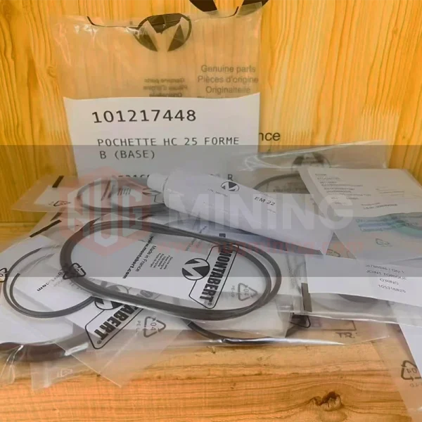 Seals package 101217448 - Closeup of Wear-Resistant Seal Components for HC25 Hydraulic Rock Drill/Drifter