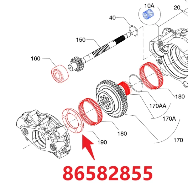 Tight seal 86570447 - Fitting Position Guide on HC50 Hydraulic Rock Drill/Drifter