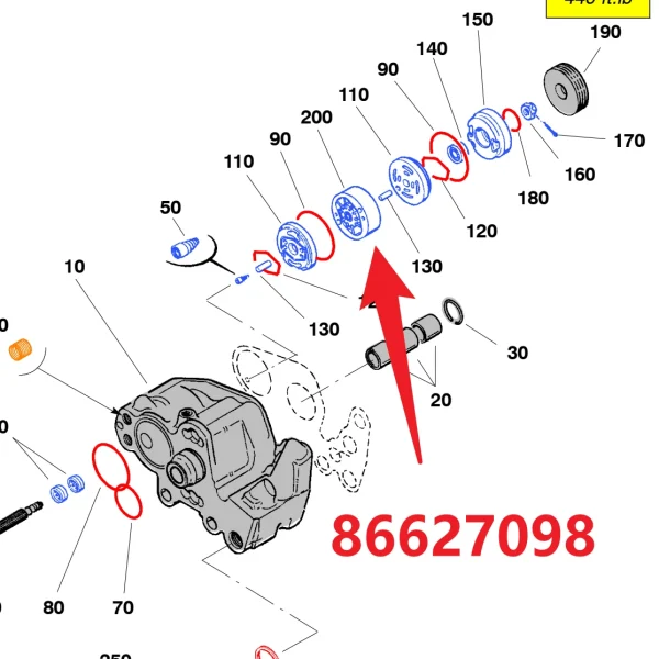 Cartridge 86627098 - Fitting Position Guide in HC109 Hydraulic Rock Drill/Drifter Motor Housing