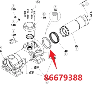 Seal 86679388 - Main View of Genuine OEM Oil-Resistant Seal for HC20 Hydraulic Rock Drill/Drifter