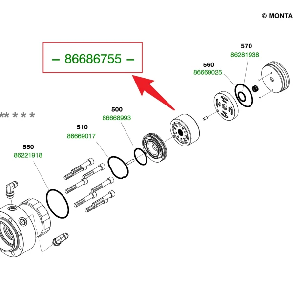 Seals kit 86686755 - Main View of Genuine OEM Seal Kit for HC20 Hydraulic Rock Drill/Drifter