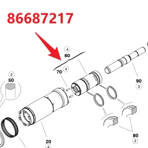 Upper cylinder 86687217 - Main View of Genuine OEM Upper Cylinder Block for HC20 Hydraulic Rock Drill/Drifter