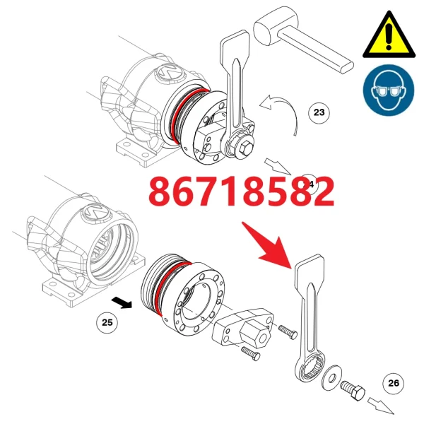 Dedicated wrench 86718582 - Usage Guide on Hydraulic Rock Drill/Drifter Components