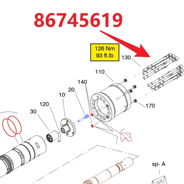 Socket Head Screw 86745619 - Fitting Position Guide on HC95 Hydraulic Rock Drill/Drifter