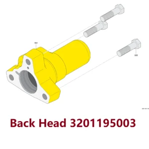 Back Head 3201195003 - Main View for Atlas Copco/Epiroc RD18U Hydraulic Drifter