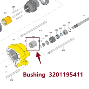 Bushing 3201195411 - Main View for Atlas Copco/Epiroc RD18U Hydraulic Drifter