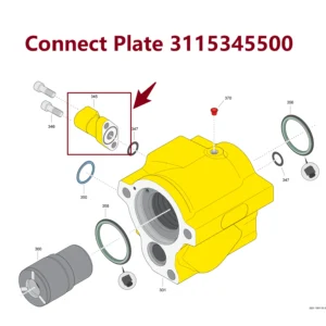 Connect Plate 3115345500 - Main View for Atlas Copco/Epiroc RD18U Hydraulic Drifter
