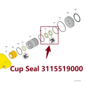Cup Seal 3115519000 - Main View for Atlas Copco/Epiroc RD18U Hydraulic Drifter