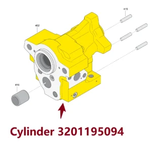 Cylinder 3201195094 - Main View for Atlas Copco/Epiroc RD18U Hydraulic Drifter