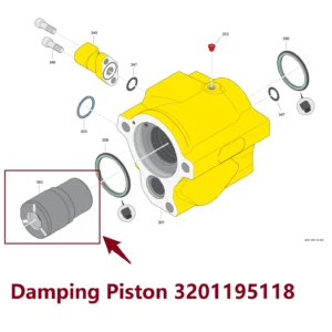 Damping Piston 3201195118 - Main View for Atlas Copco/Epiroc RD18U Hydraulic Drifter