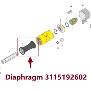 Diaphragm 3115192602 - Main View for Atlas Copco/Epiroc RD18U Hydraulic Drifter
