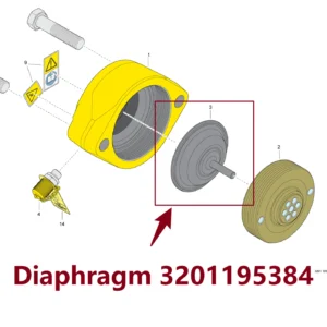 Diaphragm 3201195384 - Main View for Atlas Copco/Epiroc RD18U Hydraulic Drifter