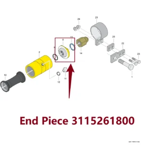 End Piece 3115261800 - Main View for Atlas Copco/Epiroc RD18U Hydraulic Drifter