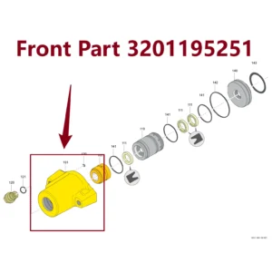Front Part 3201195251 - Main View for Atlas Copco/Epiroc RD18U Hydraulic Drifter