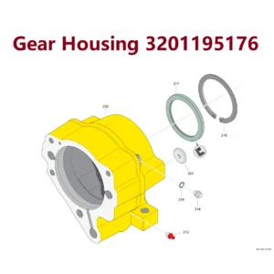 Gear Housing 3201195176 - Main View for Atlas Copco/Epiroc RD18U Hydraulic Drifter