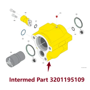Intermed Part 3201195109 - Main View for Atlas Copco/Epiroc RD18U Hydraulic Drifter