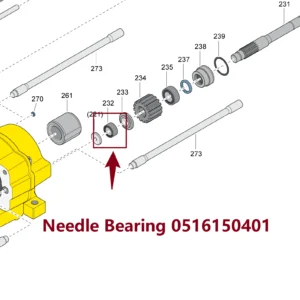 Needle Bearing 0516150401 - Main View for Atlas Copco/Epiroc RD18U Hydraulic Drifter