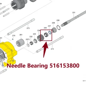 Needle Bearing 516153800 - Main View for Atlas Copco/Epiroc RD18U Hydraulic Drifter