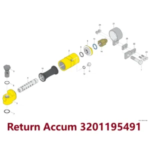 Return Accum 3201195491 - Main View for Atlas Copco/Epiroc RD18U Hydraulic Drifter