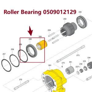 Roller Bearing 0509012129 - Main View for Atlas Copco/Epiroc RD18U Hydraulic Drifter