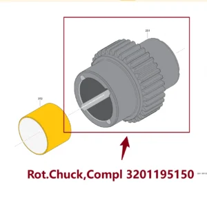 Rot.Chuck,Compl 3201195150 - Main View for Atlas Copco/Epiroc RD18U Hydraulic Drifter