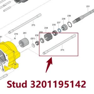 Stud 3201195142 - Main View for Atlas Copco/Epiroc RD18U Hydraulic Drifter